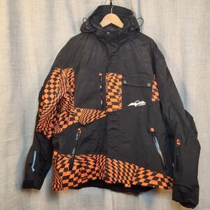 HMK Performance Coat Mens XL Snowmobile 3-in-1 Jacket Black Orange Ski Snowboard